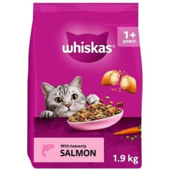 Whiskas Adult 1+ Complete Dry Cat Food with Salmon Biscuits (1.9kg)