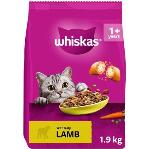 Whiskas Adult 1+ Dry Cat Food Biscuits Lamb (1.9kg)
