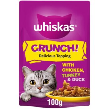 Whiskas Crunch Tasty Topping Adult Cat Treat Biscuits (100g)