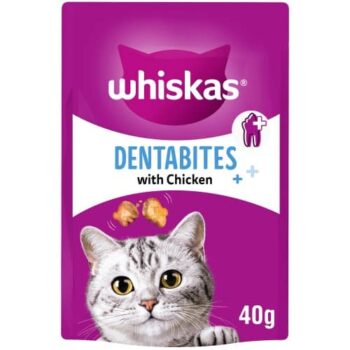 Whiskas Dentabites Adult Cat Dental Treat Biscuits with Chicken (40g)