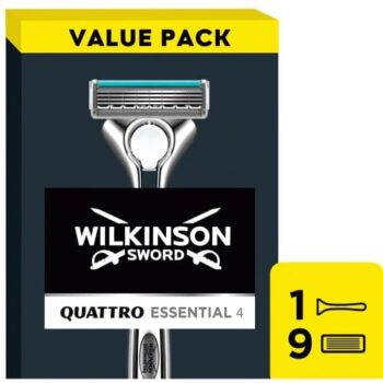 Wilkinson Sword Quattro Titanium Men's Razor Pack with 9 Blades
