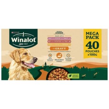 Winalot Perfect Portions Sunday Dinner in Gravy Turkey Wet Dog Food (40 x 100g)