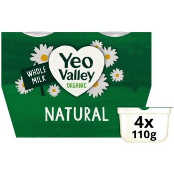 Yeo Valley Organic Natural Bio Live Yogurt (4 x 110g)