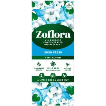 Zoflora 3 In 1 Action Concentrated Multipurpose Disinfectant Linen Fresh (500ml)