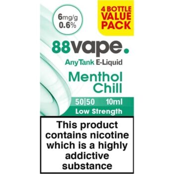 88Vape Menthol Chill AnyTank E-Liquid 4x6mg