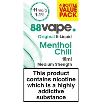 88Vape Original E-Liquid Menthol Chill 4x11mg