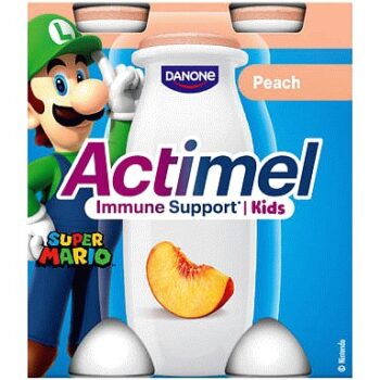 Actimel Kids Peach Yogurt Drink (4 x 100g)