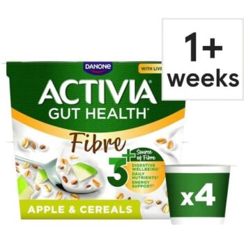 Activia Fibre Apple Cereals Yogurt (4 x 115g)