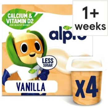 Alpro Kids Vanilla Soya Dairy Free Yoghurt Alternatives (4 x 115g)