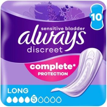 Always Discreet Incontinence Pads+ Long for Sensitive Bladder (10)