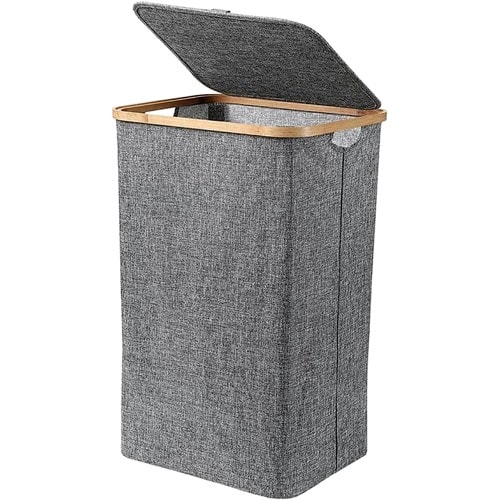 AMOS Eezy Grey Square Laundry Basket with Lid (100 Litre)