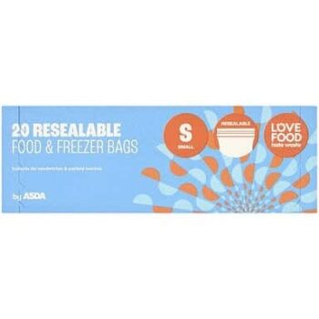 ASDA 20 Small Resealable Food & Freezer Bags