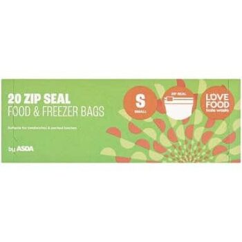 ASDA 20 Small Zip Seal Food & Freezer Bags