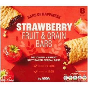 ASDA 6 Strawberry Fruit & Grain Bars (6 x 37g, 222g)