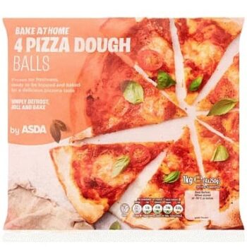 ASDA Bake at Home Pizza Dough Balls (4 x 250g, 1kg)