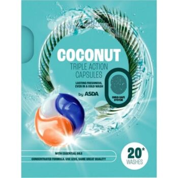 ASDA Coconut Triple Action Capsules 20 Washes