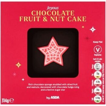 ASDA Joyous Chocolate Fruit & Nut Cake (314g)