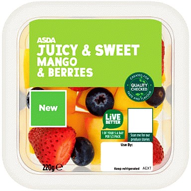 ASDA Juicy & Sweet Mango & Berries (220g)