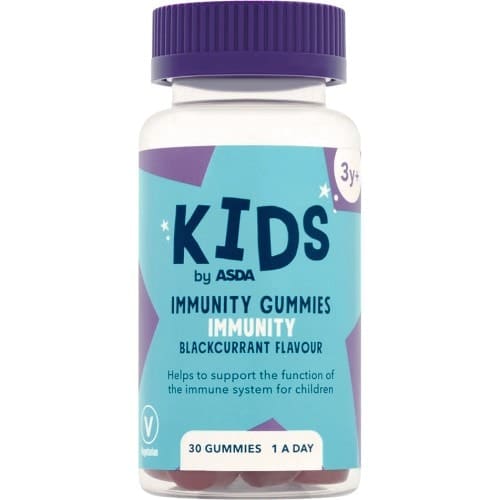 ASDA Kids Immunity Gummies Blackcurrant Flavour 1 a Day 30 Gummies