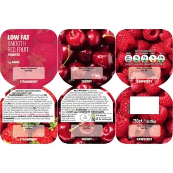 ASDA Low Fat Smooth Red Fruit Yogurts