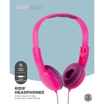 ASDA Tech Kids Headphones Pink