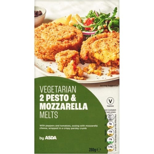 Asda Vegetarian 2 Pesto & Mozzarella Melts