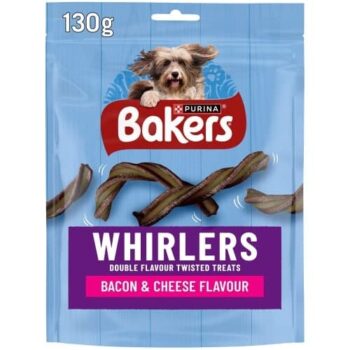 Bakers Whirlers Dog Treats Bacon & Cheese (130g)