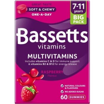 Bassetts Multivitamins 7-11 Years Soft & Chewies Raspberry Flavour (60)