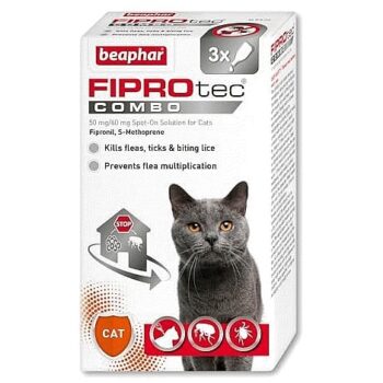 Beaphar Fiprotec Combo Flea & Tick Spot-On Treatment For Cats Pipettes (3 x 0.5ml)