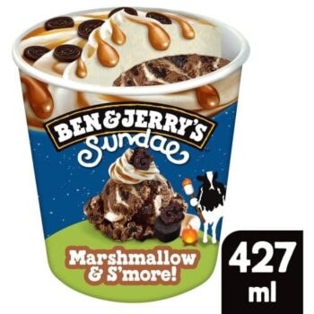 Ben & Jerry's Sundae Ice Cream Tub Marshmallow & S'more (427ml)