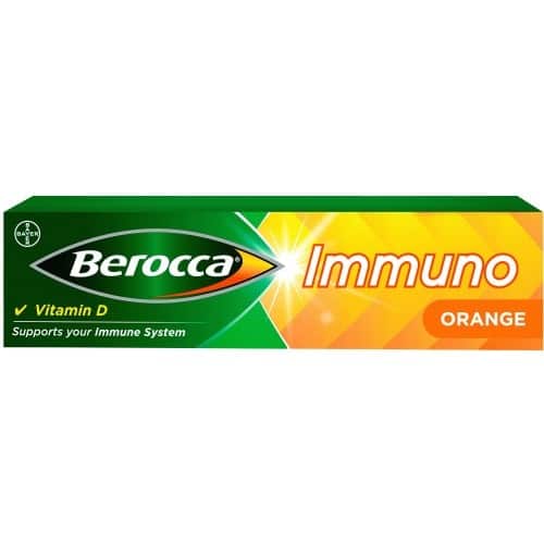 Berocca Immuno Orange Effervescent Tablets Energy & Immune Support Orange Flavour 15 Tablets (15)