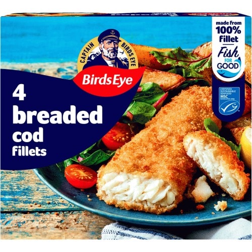 Birds Eye 4 Breaded Cod Fillets (4 x 400g)