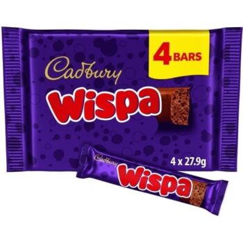 Cadbury Wispa Chocolate Bars Multipack (4 x 27.9g)