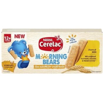 Cerelac Morning Bears Biscuits Vanilla Baby Food Snack 12+ Months (4 x 45g)