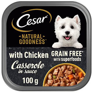 Cesar NATURAL GOODNESS Grain Free Dog Food Casserole with Chicken Tray (100g)