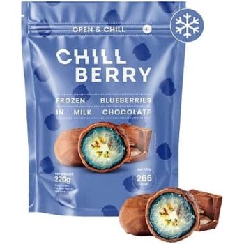 Chill Berry Frozen Blueberries in Milk Chocolate (220g)