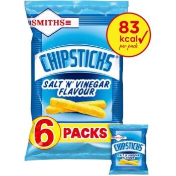 Chipsticks Salt & Vinegar Multipack Crisps (6 x 17g)