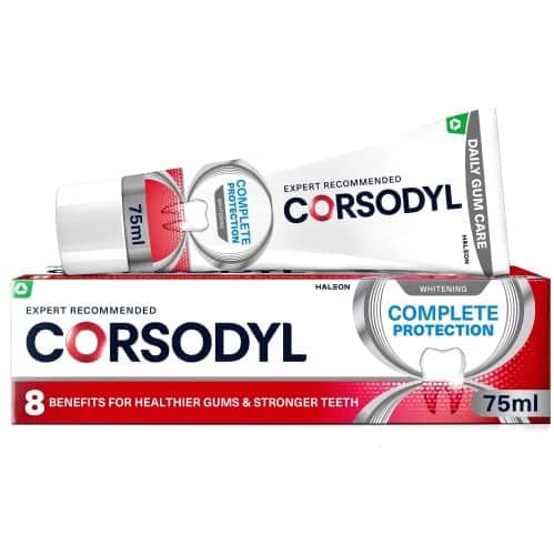 Corsodyl Complete Protection Gum Care Whitening Toothpaste for Healthy Gums (75ml)