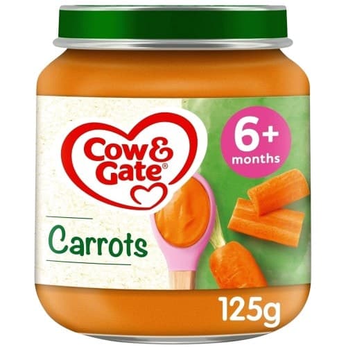 Cow & Gate Carrot Baby Food Snack Jar 6+ Months (125g)