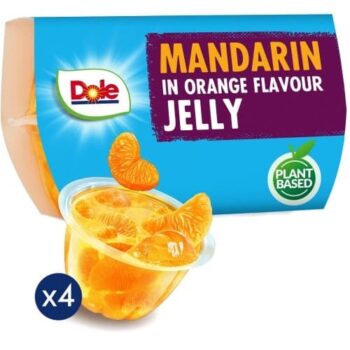 Dole Mandarins in Orange Jelly Snacks (4 x 123g)