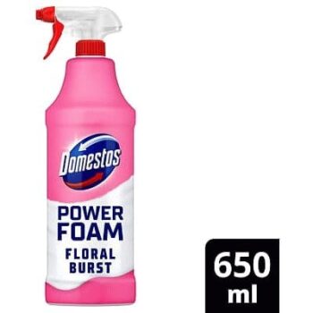 Domestos Power Foam Toilet & Bathroom Spray Floral Burst (650ml)