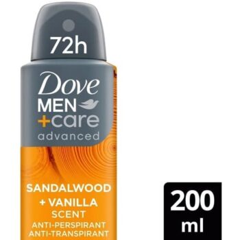 Dove Men+Care Sandalwood+Vanilla 72hr Deodorant Spray (200ml)