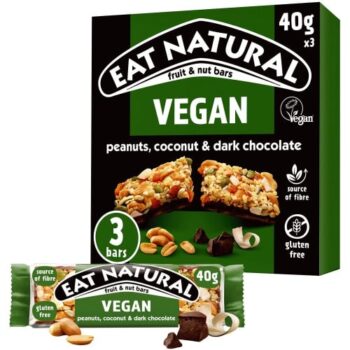 Eat Natural Fruit & Nut Vegan Peanuts Coconut & Dark Chocolate (3 x 40g)