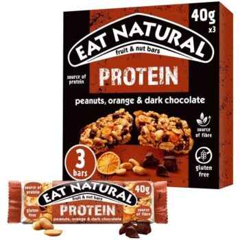 Eat Natural Protein Peanuts Orange Dark Chocolate Fruit & Nut Cereal Bars (3 x 40g)