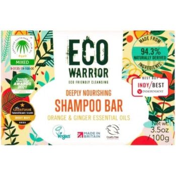 Eco Warrior Deeply Nourishing Shampoo Bar Orange & Ginger Essential Oils (100g)