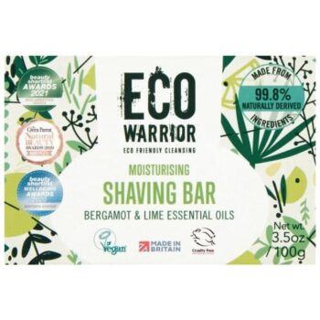 Eco Warrior Moisturising Boys & Girls Shaving Bar Bergamot & Lime Essential Oils (100g)
