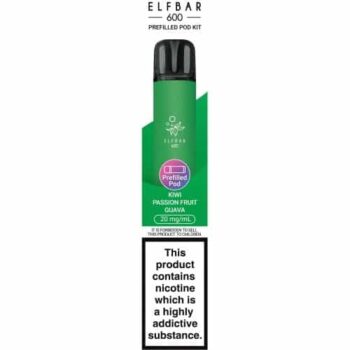 Elf Bar 600 Refillable Kit Kiwi Passionfruit Guava ml (20mg, 2ml)