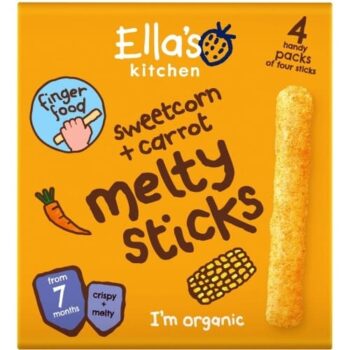 Ella's Kitchen Sweetcorn+Carrot Melty Sticks (4 x 6g, 24g)