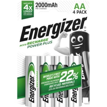 Energizer Power Plus Rechargeable Alkaline AA Batteries (4 x 2000mah)