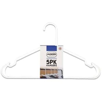 Everyday Solid Plastic Clothes Washing Laundry Hangers White (5)